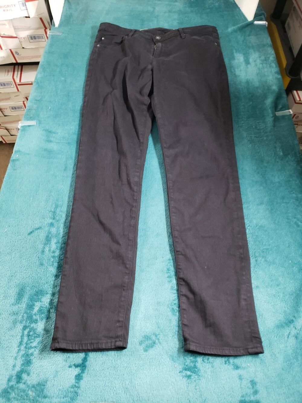 Adriano Goldschmied Jeans Size 32 Womens Black Stretch Cigarette Skinny USA